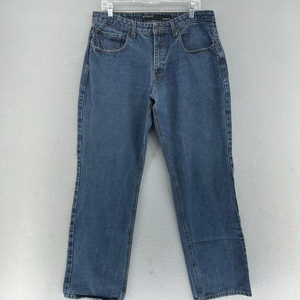 Y2K Rocawear Classic Fit Jeans Embroidered W36 (35X31) Oversized Baggy Skater - Picture 3 of 11
